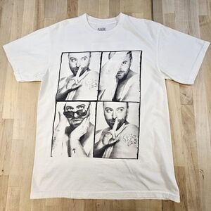 Sam Smith Double Sided Graphic Band Concert Tour Date T-Shirt White Medium
